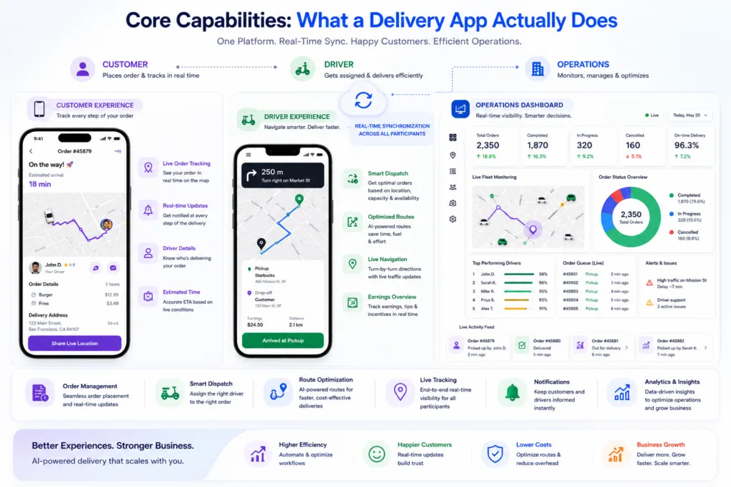 Core Capabilities: What a Delivery App Actually Does