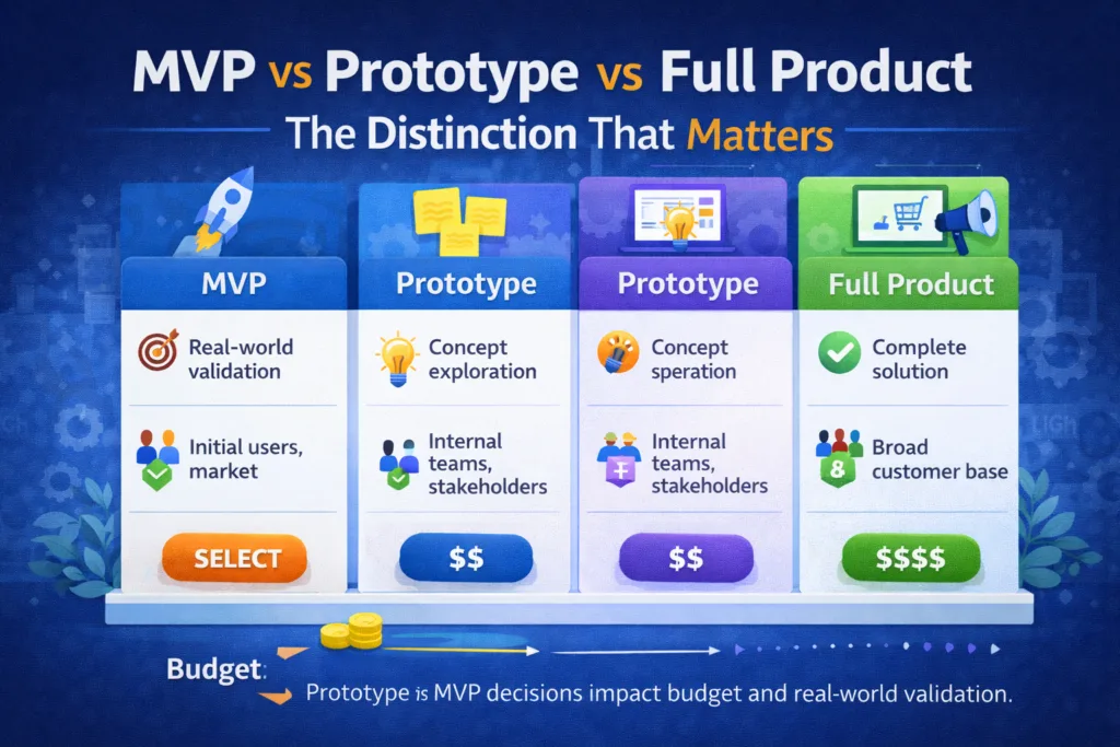 MVP vs Prototype vs Full Product: The Distinction That Matters