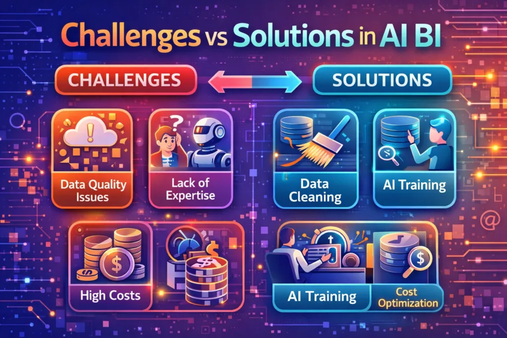 Challenges vs Solutions in AI BI