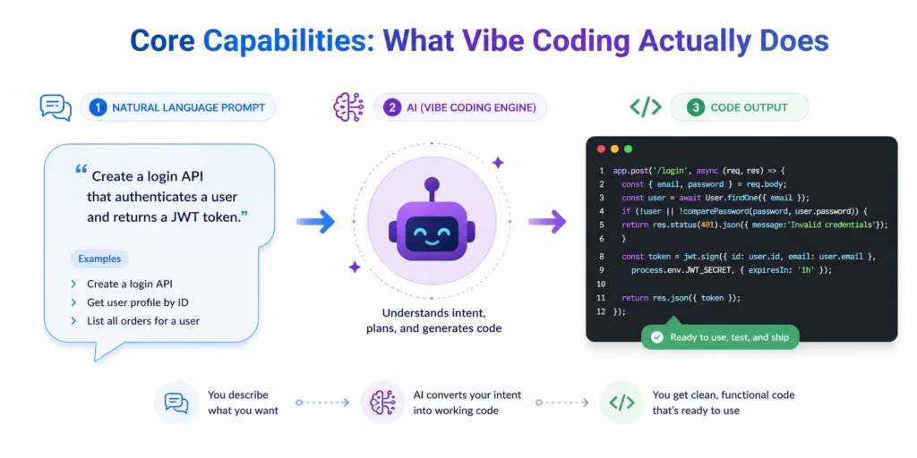 Core Capabilities: What Vibe Coding Actually Does