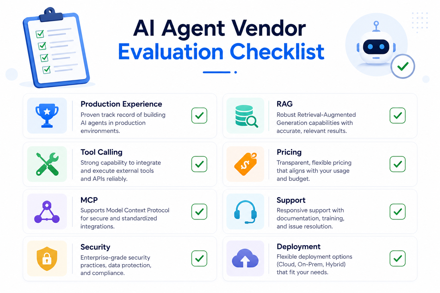AI Agent Vendor Evaluation Checklist