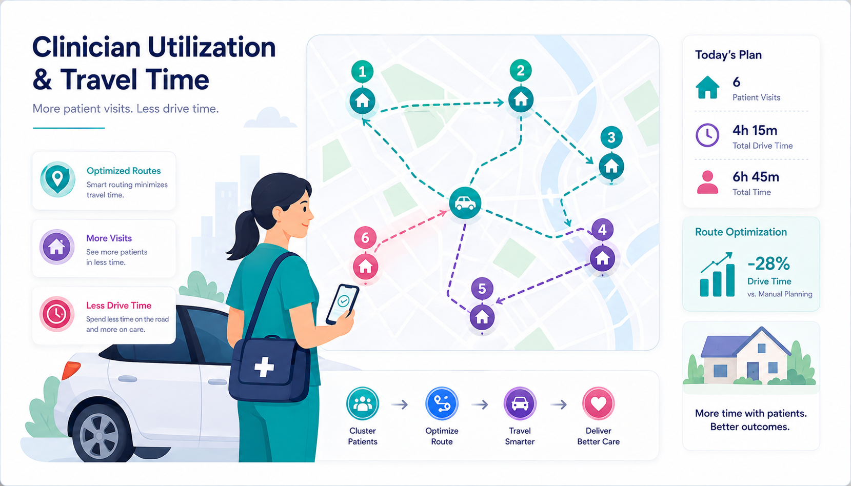 Clinician Utilization and Travel Time