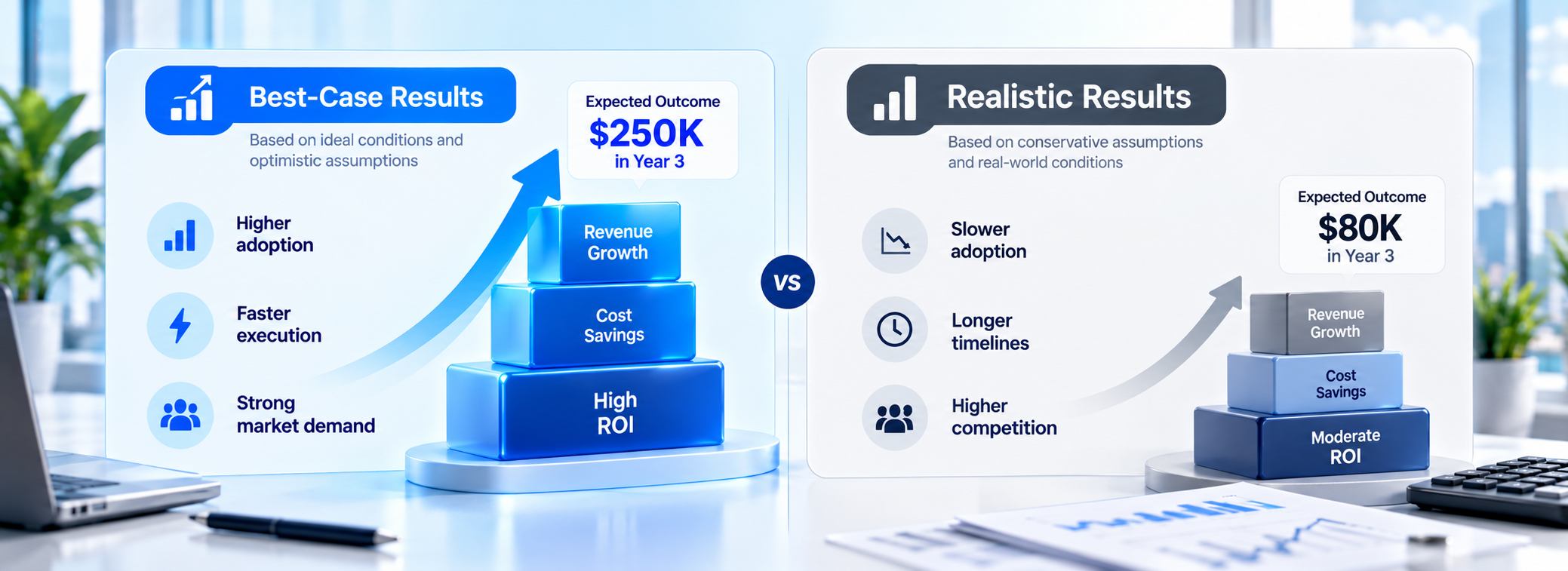 The business case depends on best-case conditions